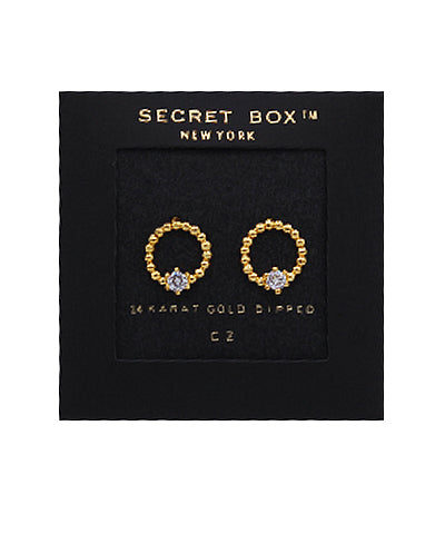 Secret Box - Gold Circle Studs