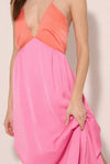 Color Block Tulip Maxi Dress