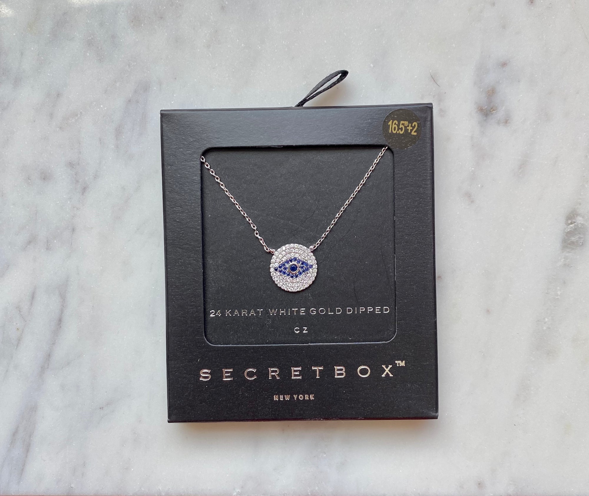 Secret Box Silver Evil Eye Necklace