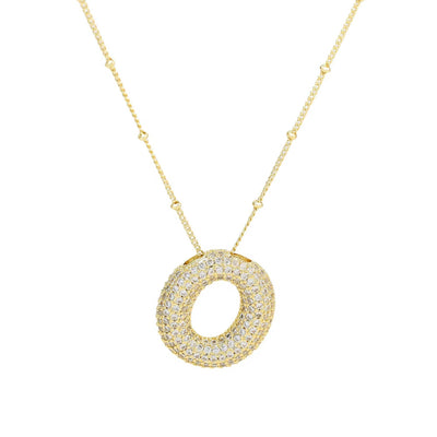 Initial Balloon Gold Bubble Necklace