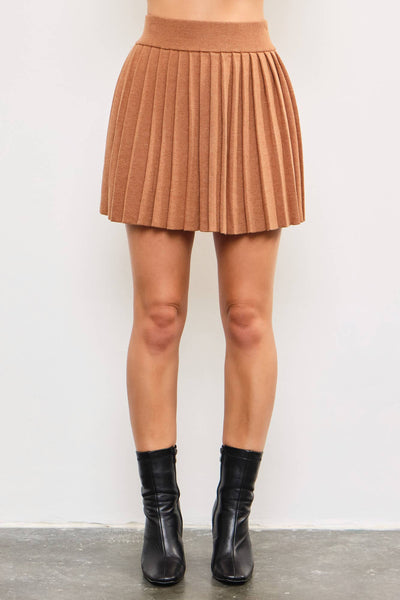 Pleated Knit Skirt