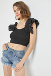 Flutter Sleeve Rib Top