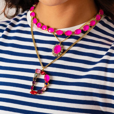 Monograms in Neon Necklace: K