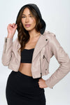 Vegan Leather Cropped Jacket