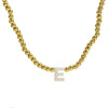 Initial Gold Bead Shell Necklace