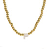 Initial Gold Bead Shell Necklace