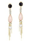 Rose Quartz and Howlite Chain Tassel Earrings