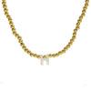 Initial Gold Bead Shell Necklace