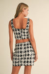 Houndstooth Sequins Crop Top