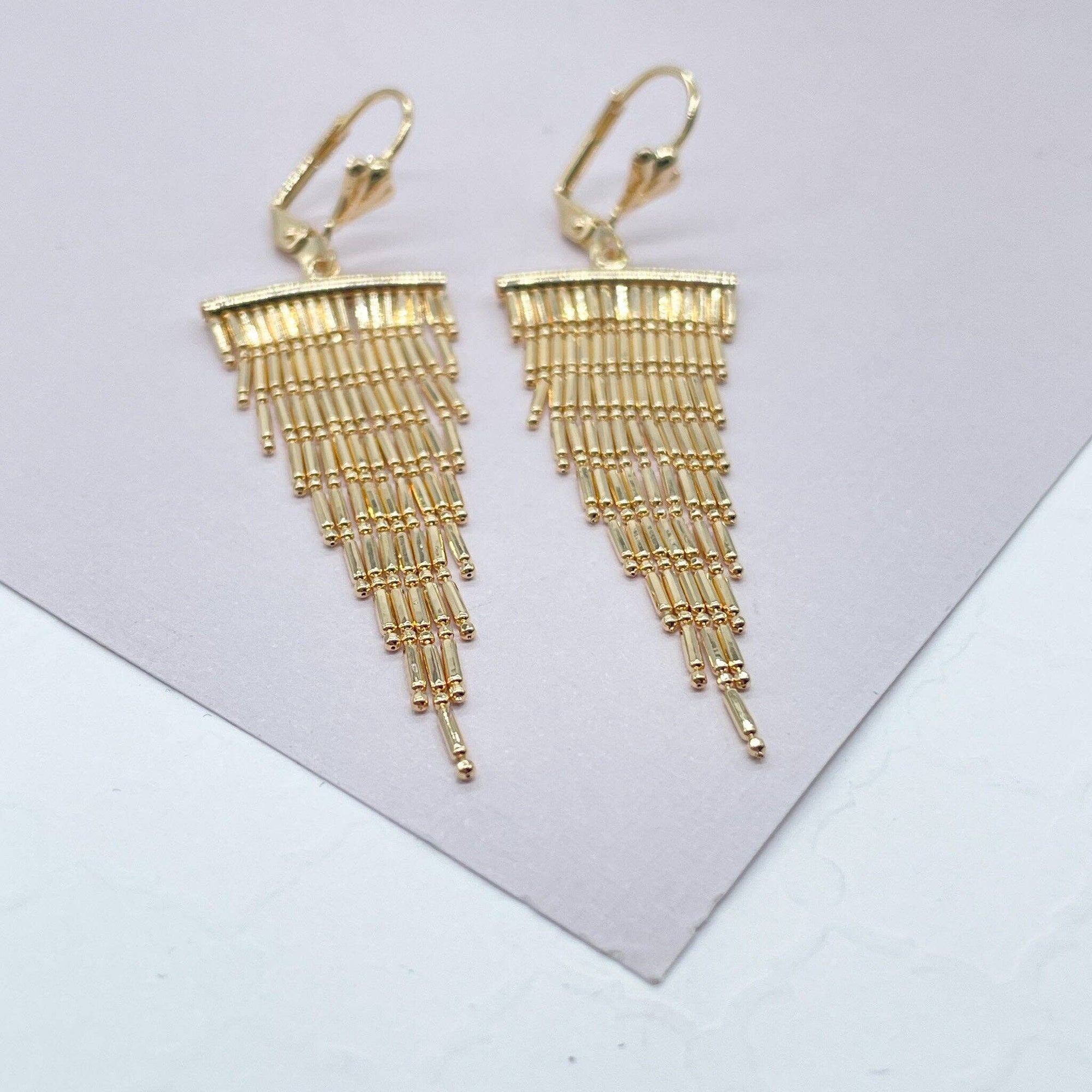 Triangle Shower Drop Earrings