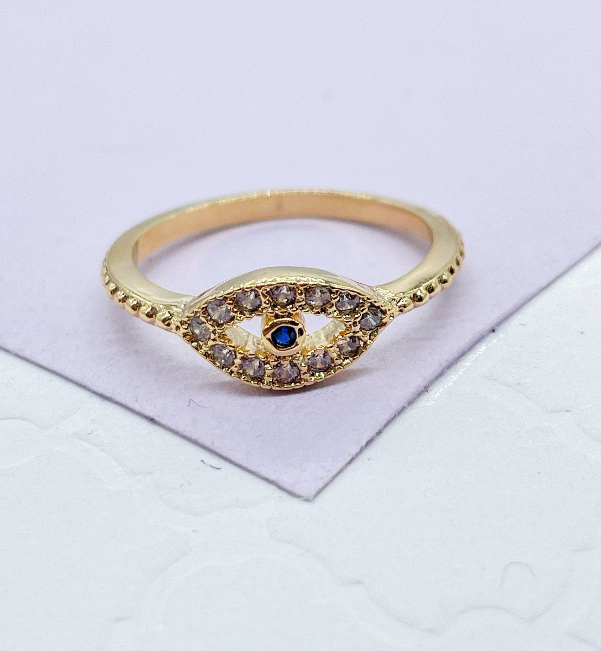 Evil Eye Ring - Blue Center