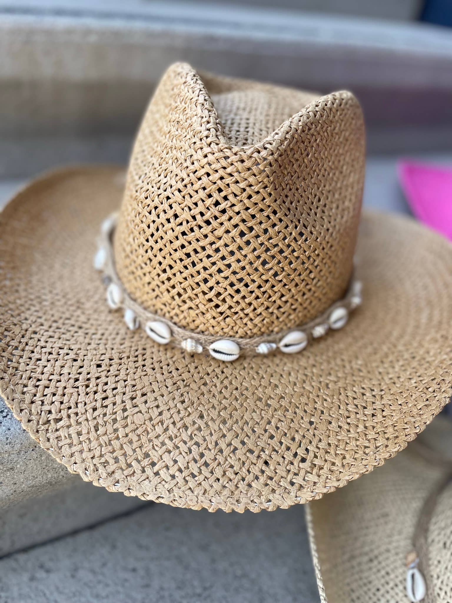 Straw Weave Shell Cowboy Hat