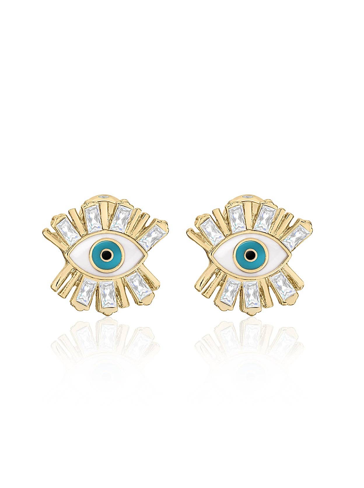 Stay Golden Evil Eye Stud Earrings