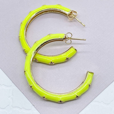 Neon Star Hoops