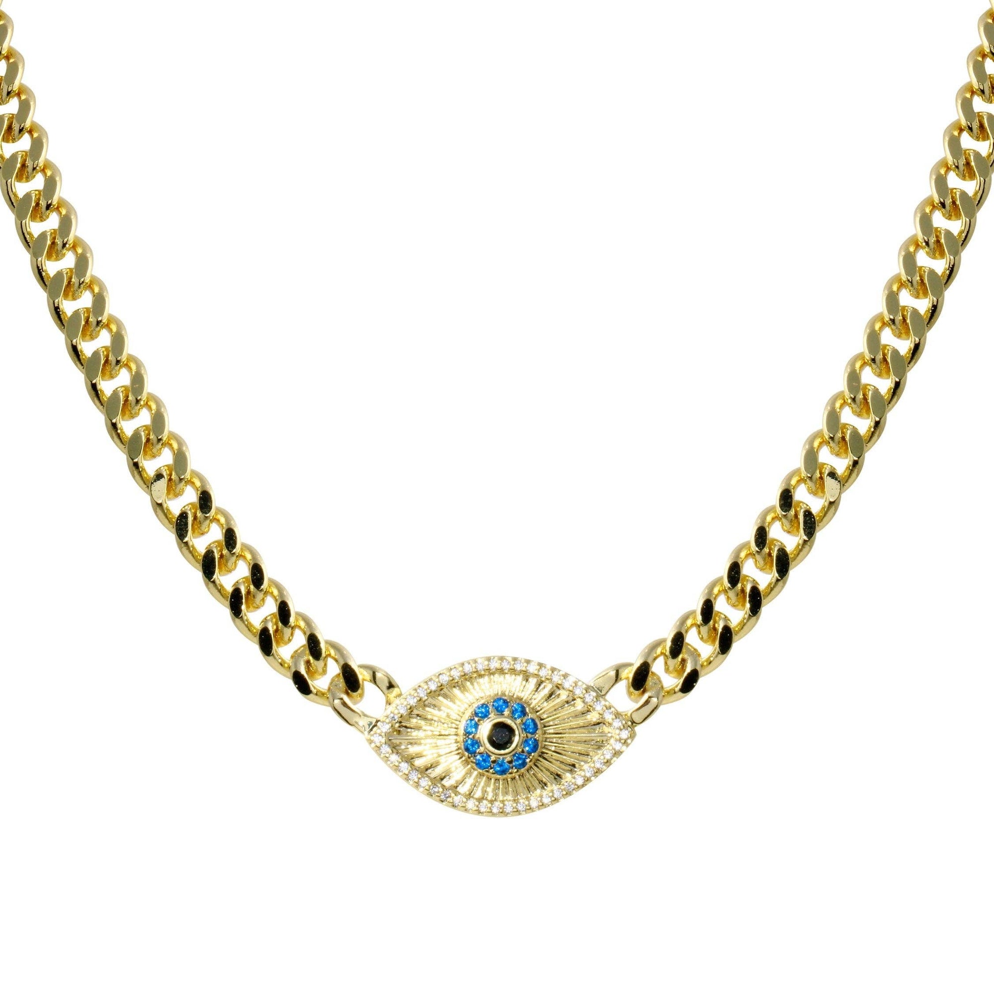 Fluted Eye Cuban Necklace