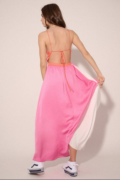 Color Block Tulip Maxi Dress