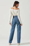 MALLORY CROPPED OFF SHOULDER SWEATER